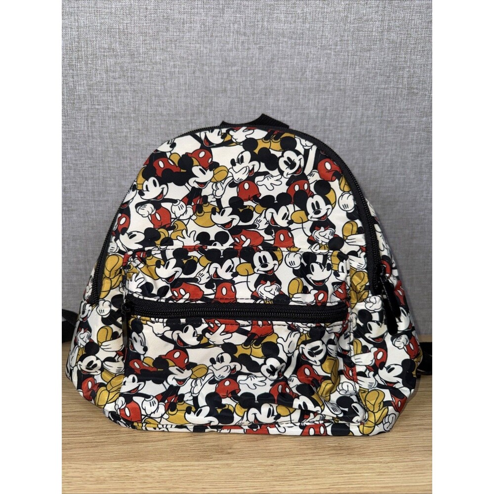 Bioworld Disney Mini Backpack All Over Multi-Color Mickey Mouse Print Nylon EUC